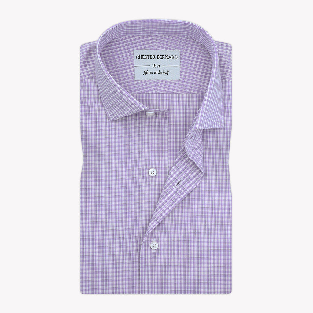 Lilac Micro Checked in Purple Lines Formal Shirt OL-156