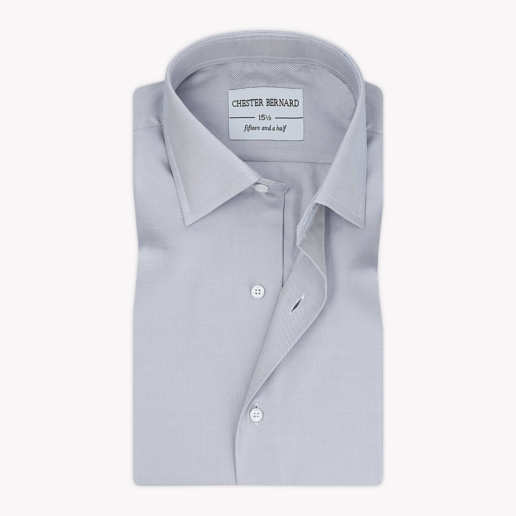 Classic Grey Twill Self Formal Shirt OL-55
