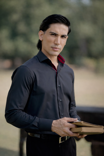 Black Contrast Stripe Shirt