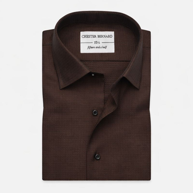Brown Luxe Textured Shirt OL-659