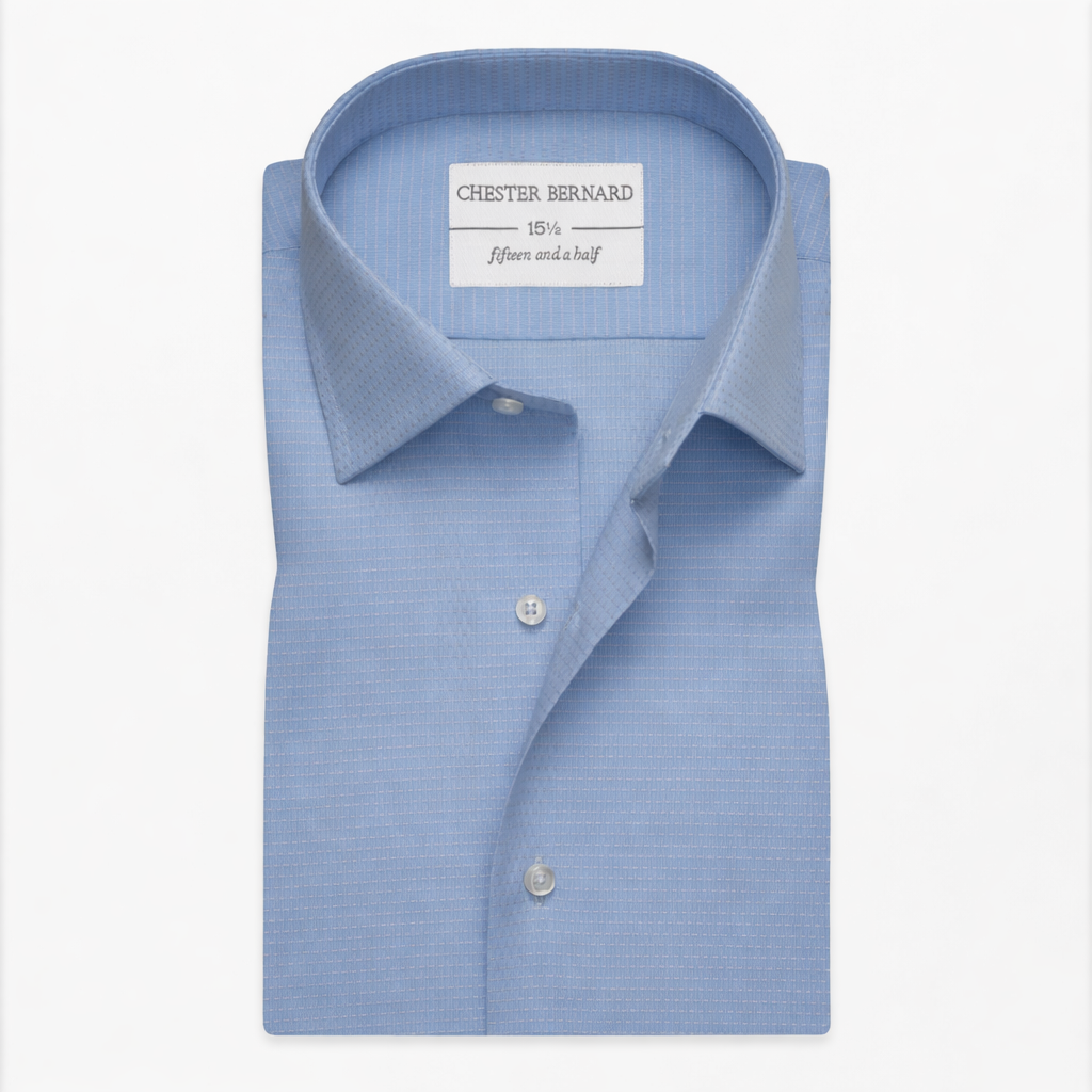 Sky Blue Textured Dress Shirt