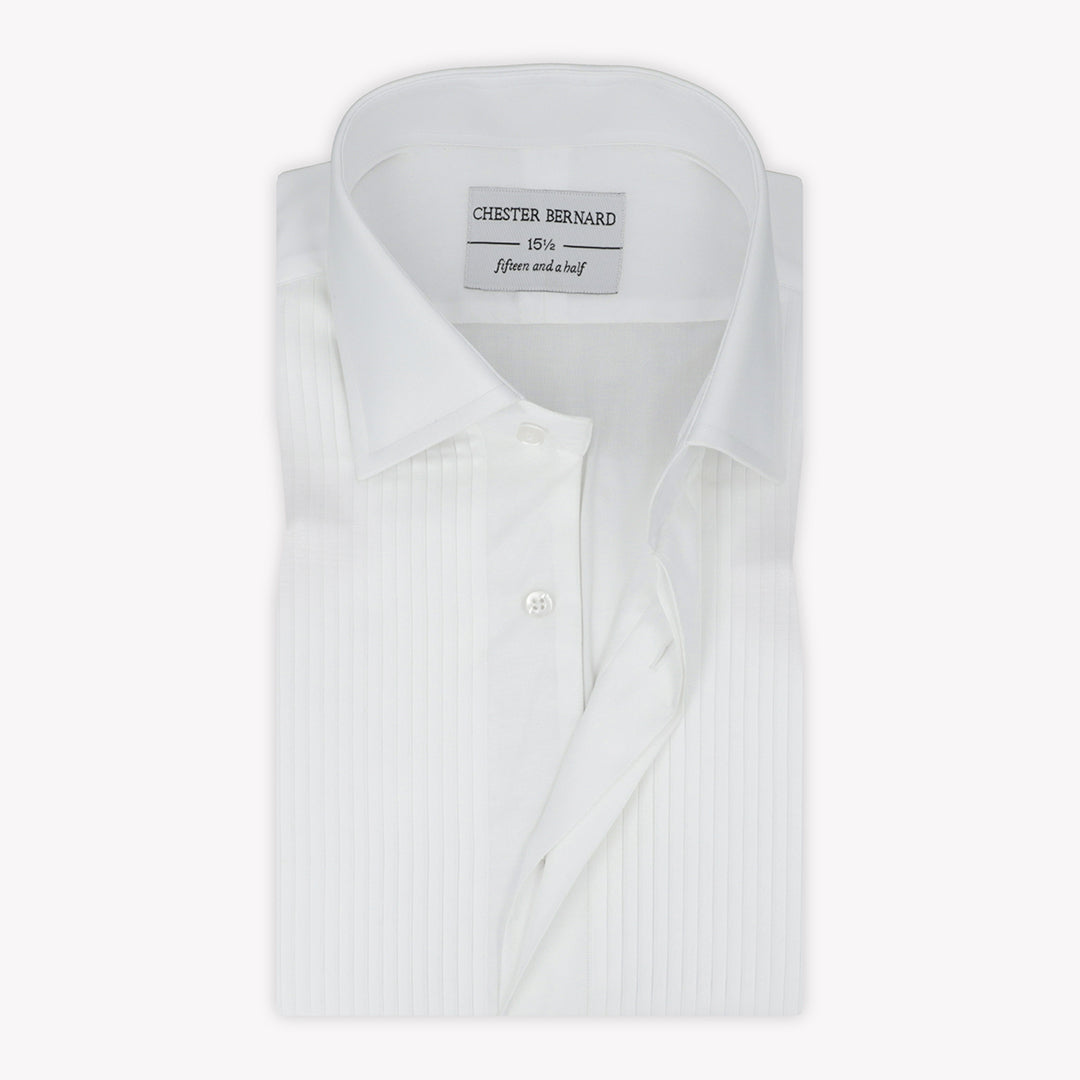 Classic White Tuxedo Formal Shirt For Mens