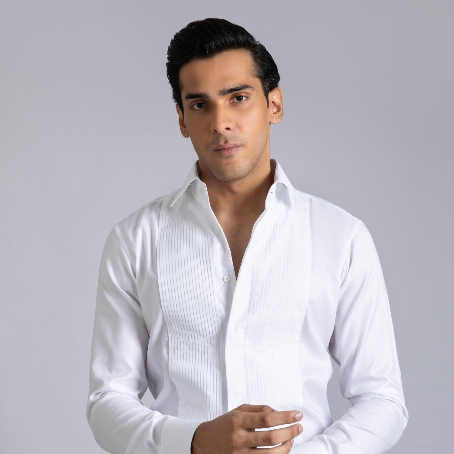 Classic White Tuxedo Formal Shirt For Mens