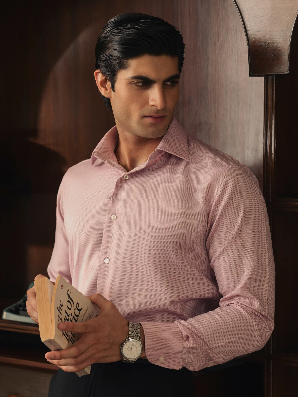 Dusty Rose Jacquard Shirt