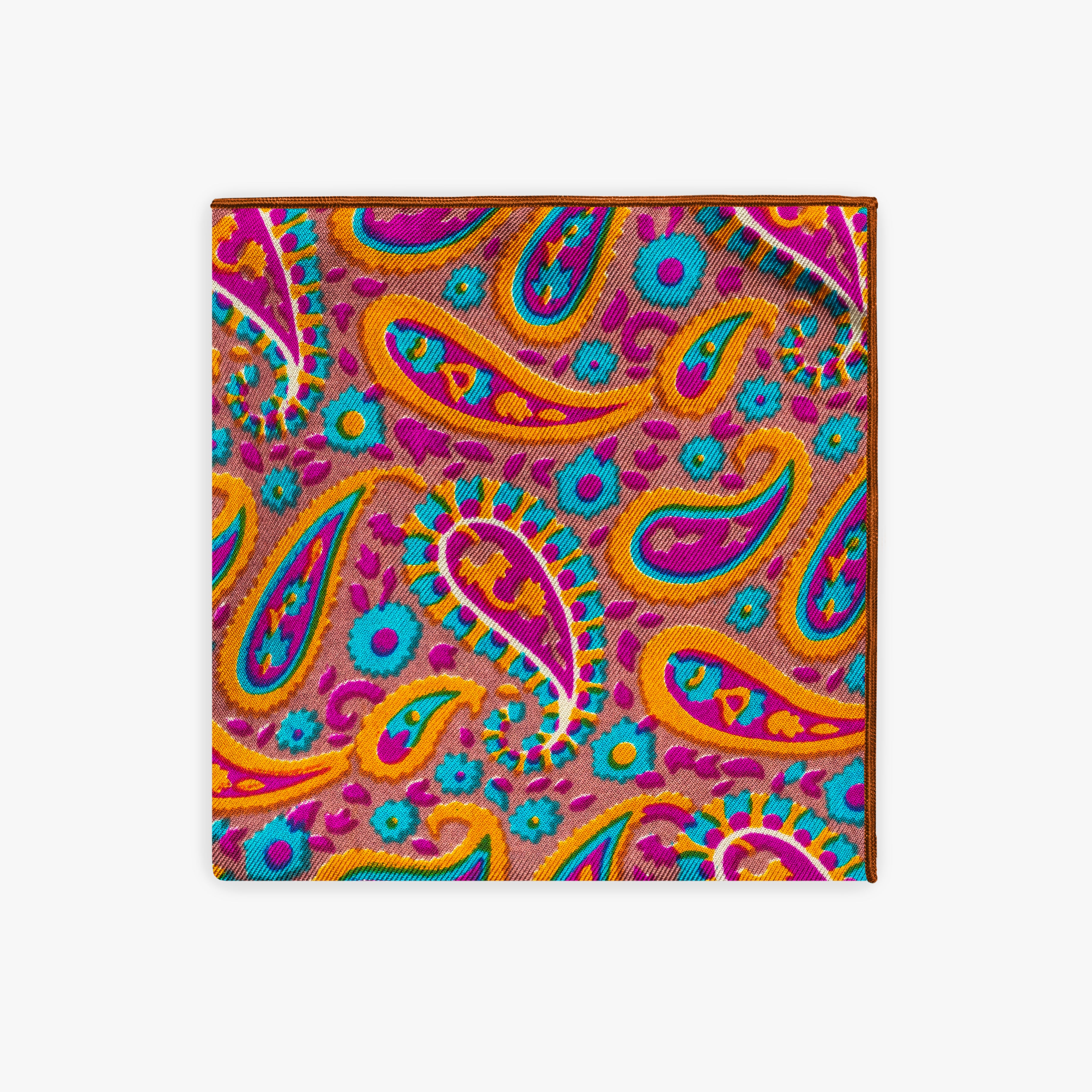 Bright Paisley Silk Pocket Square