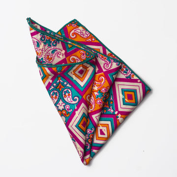 Multicolor Paisley Silk Pocket Square