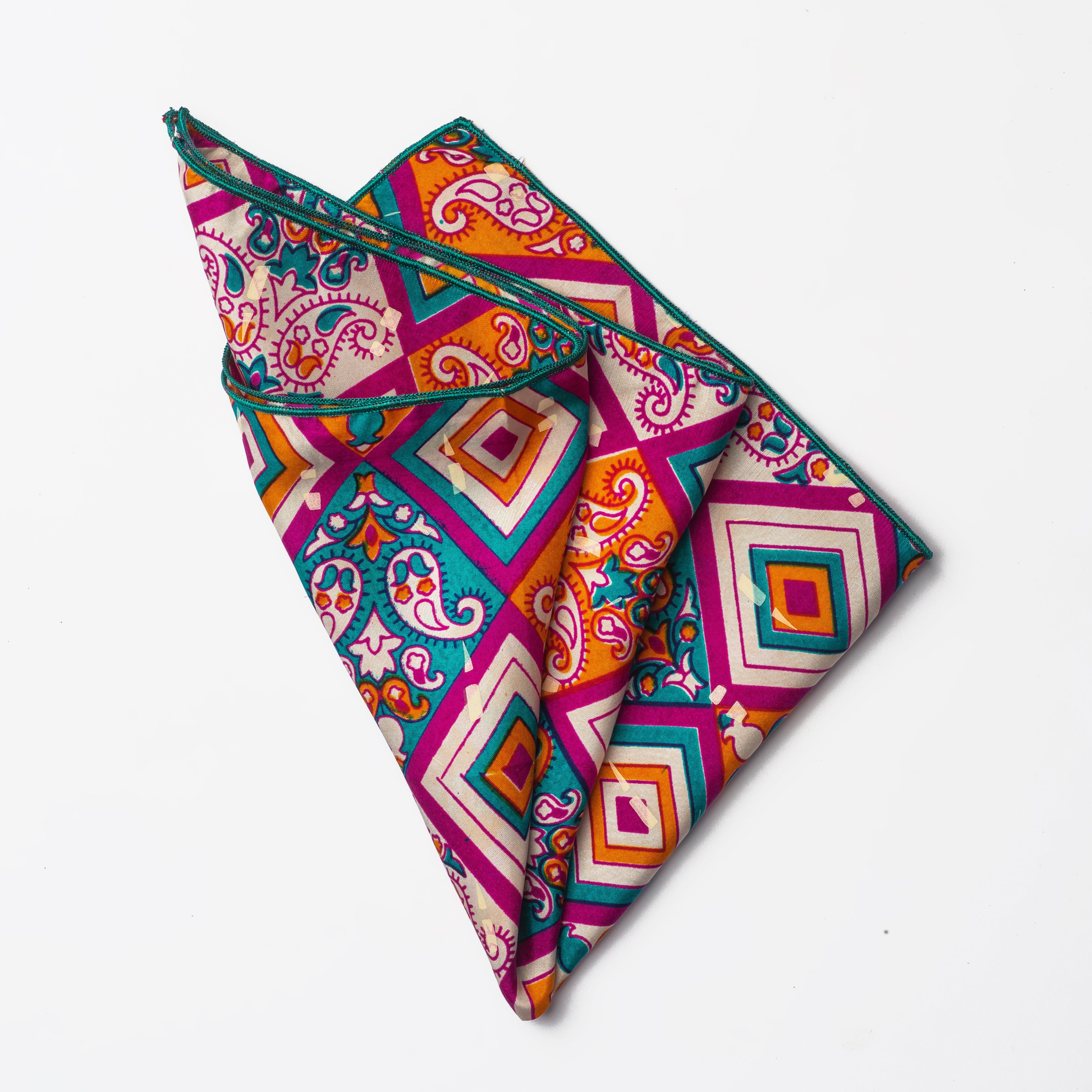 Multicolor Paisley Silk Pocket Square