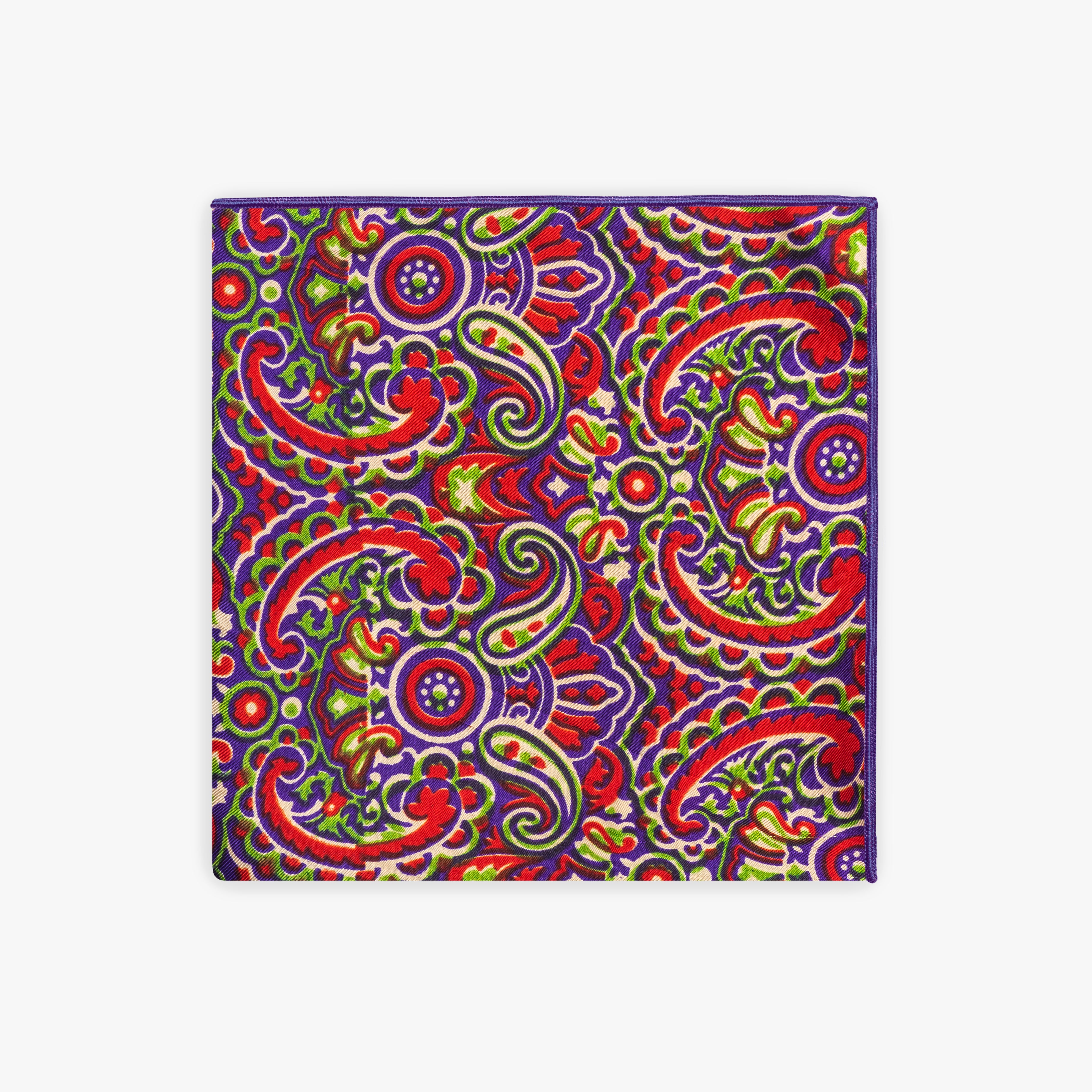 Colorful Paisley Silk Pocket Square