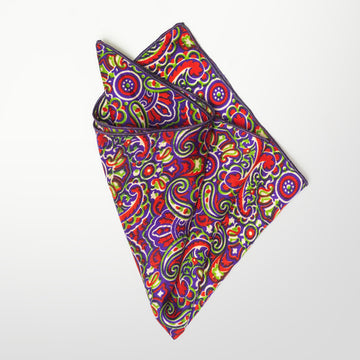 Colorful Paisley Silk Pocket Square