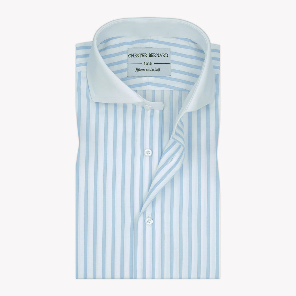 Iceberg Blue Stripes Formal Shirt For Mens1