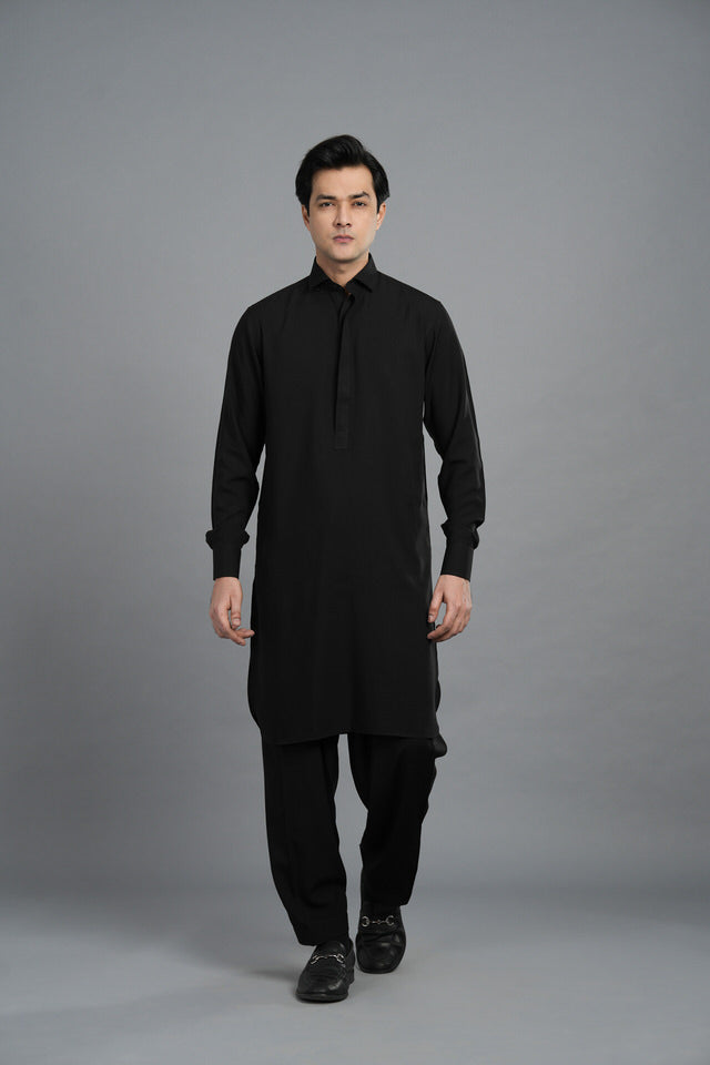 Super Black Plain Shalwar Kameez SQ-12