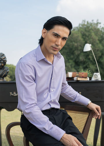 Lilac Jacquard Formal Shirt