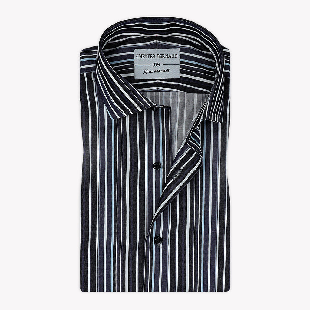 Blue Grey Multi Stripes Formal Shirt OL-109PB