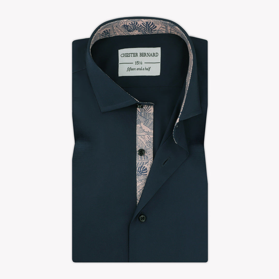 Midnight Blue Semi Formal Shirt For Mens 1