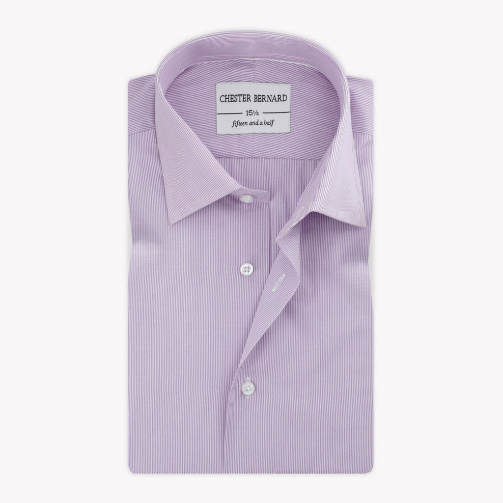 Multi Lilac Pin Stripes In Poplin Formal Shirt 1