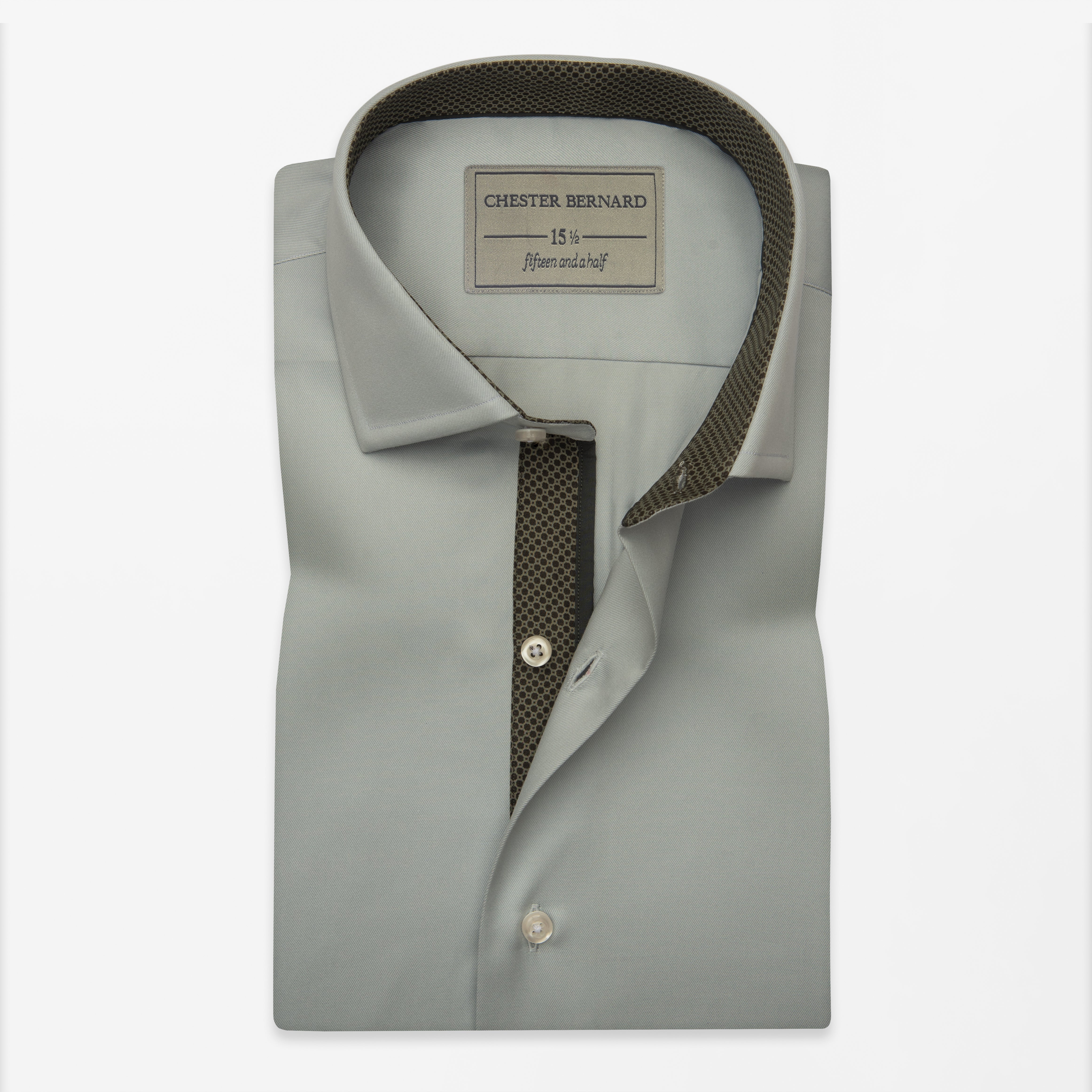 Light Grey Contrast Pattern INLAY Shirt