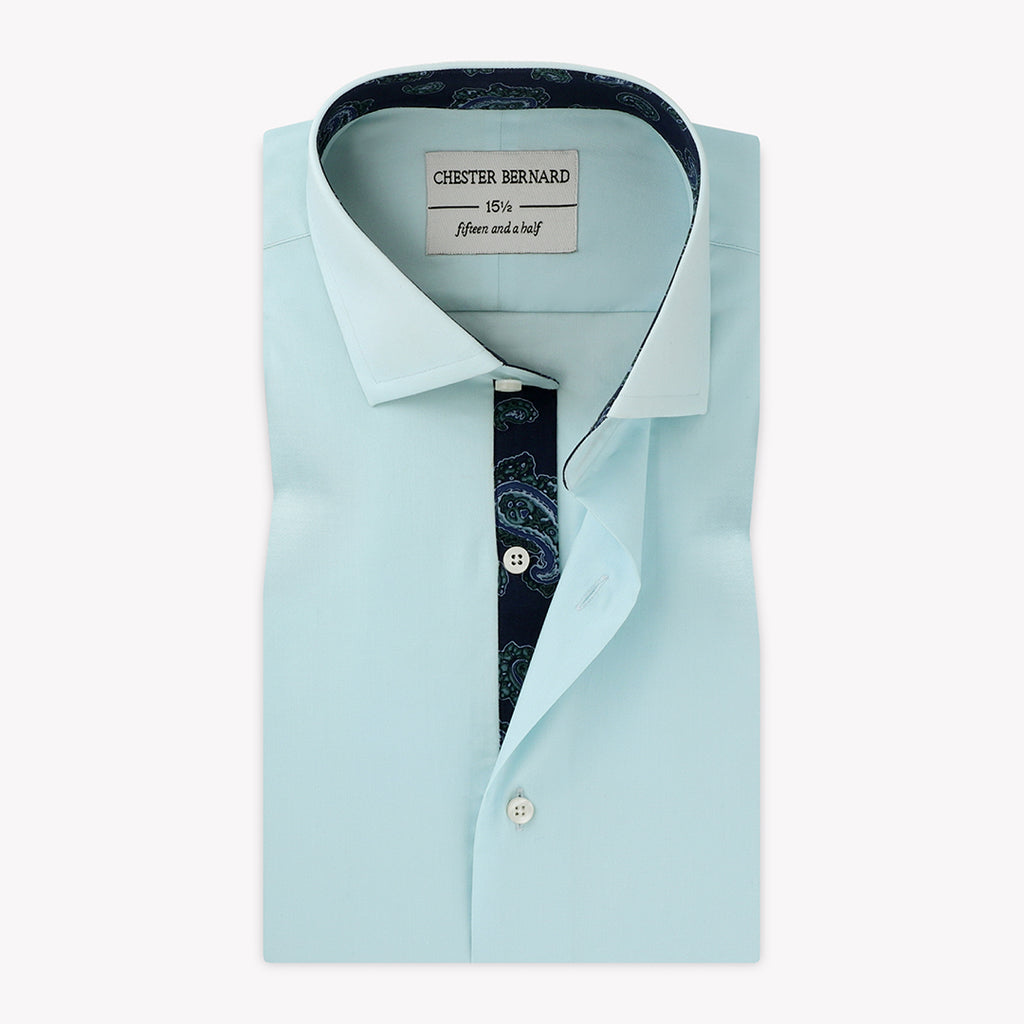 Sea Blue Semi Formal Shirt with Inlay 101/35