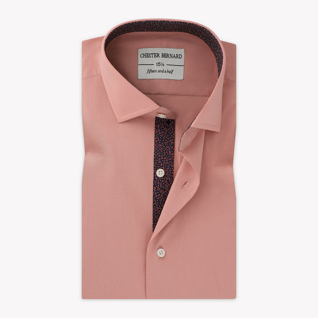 Salmon Pink Shirt with Floral Inlay 101/48