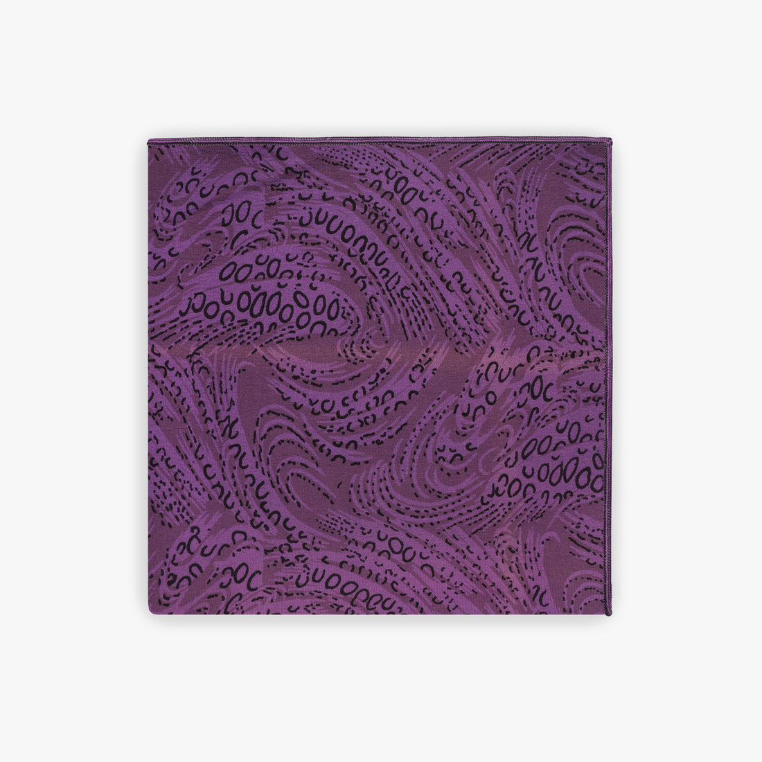 Purple Printed Silk Pocket Square