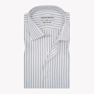White Pinstripe Formal Shirt