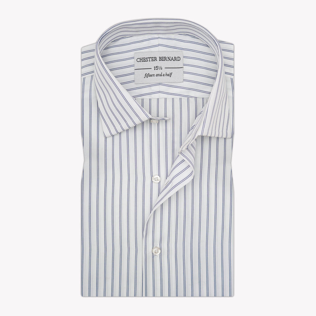 White Pinstripe Formal Shirt OL-609
