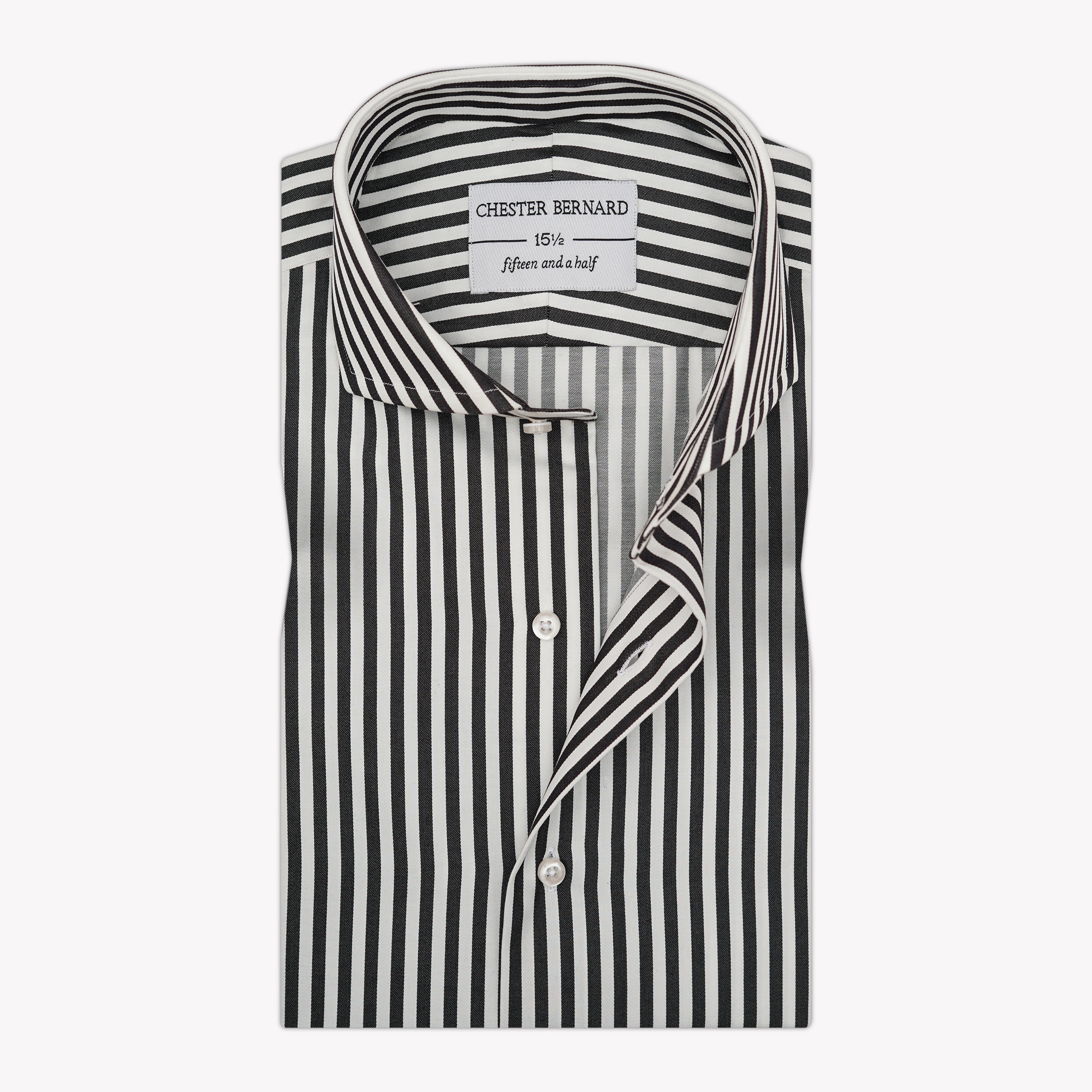 Black & White Striped Formal Shirt  OL-608