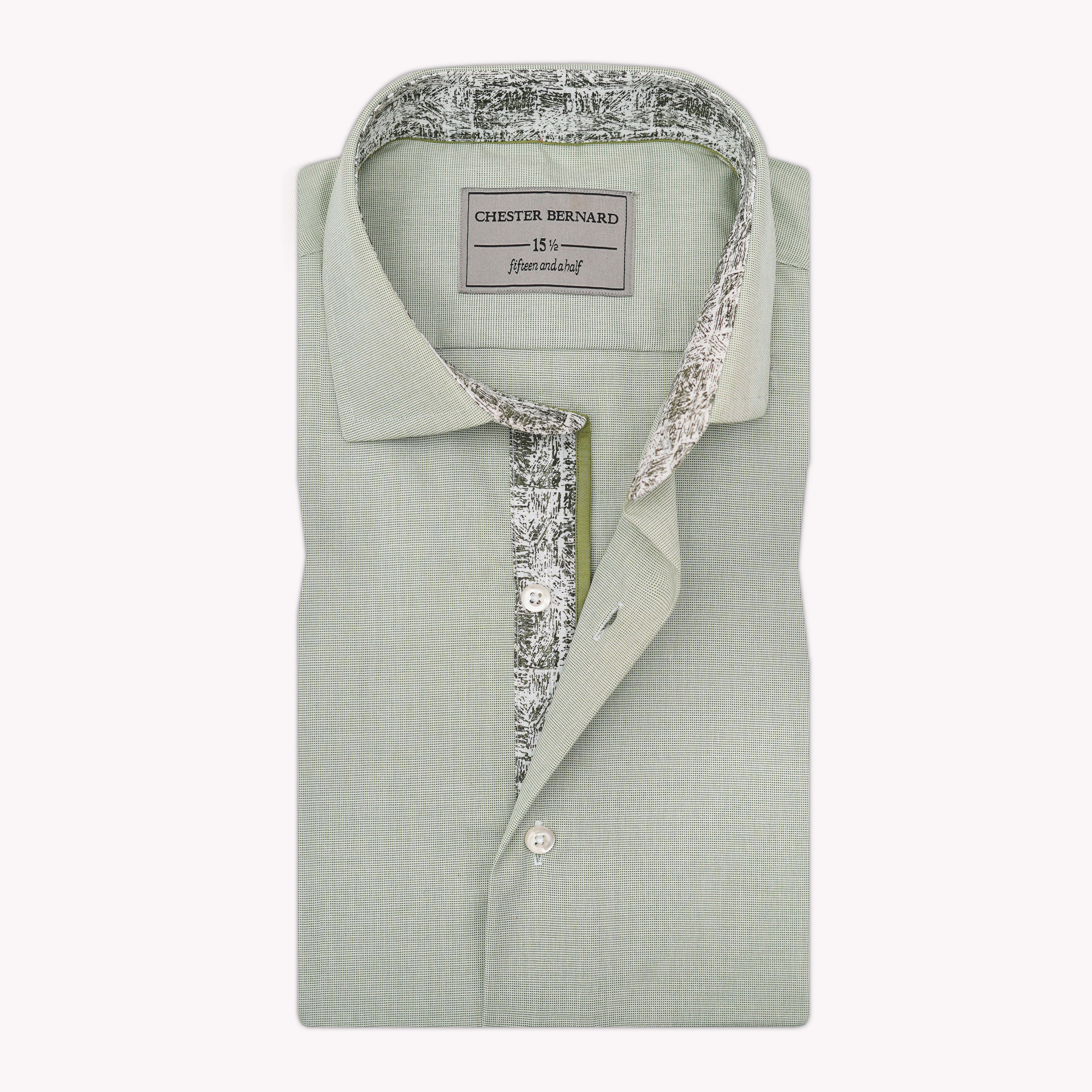 Sage Green Shirt With Inner Inlay