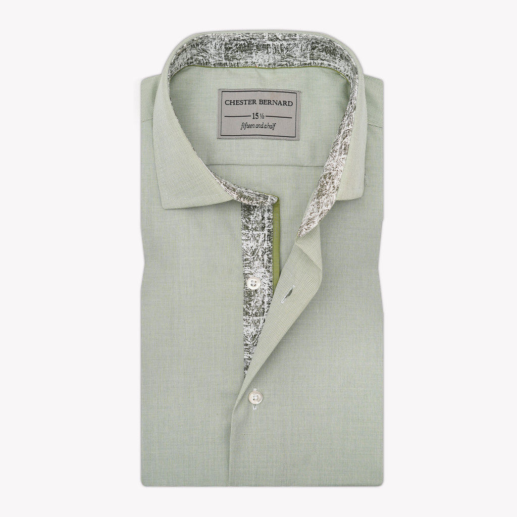 Sage Green Formal Shirt with INLAY Inner  OL- 0621