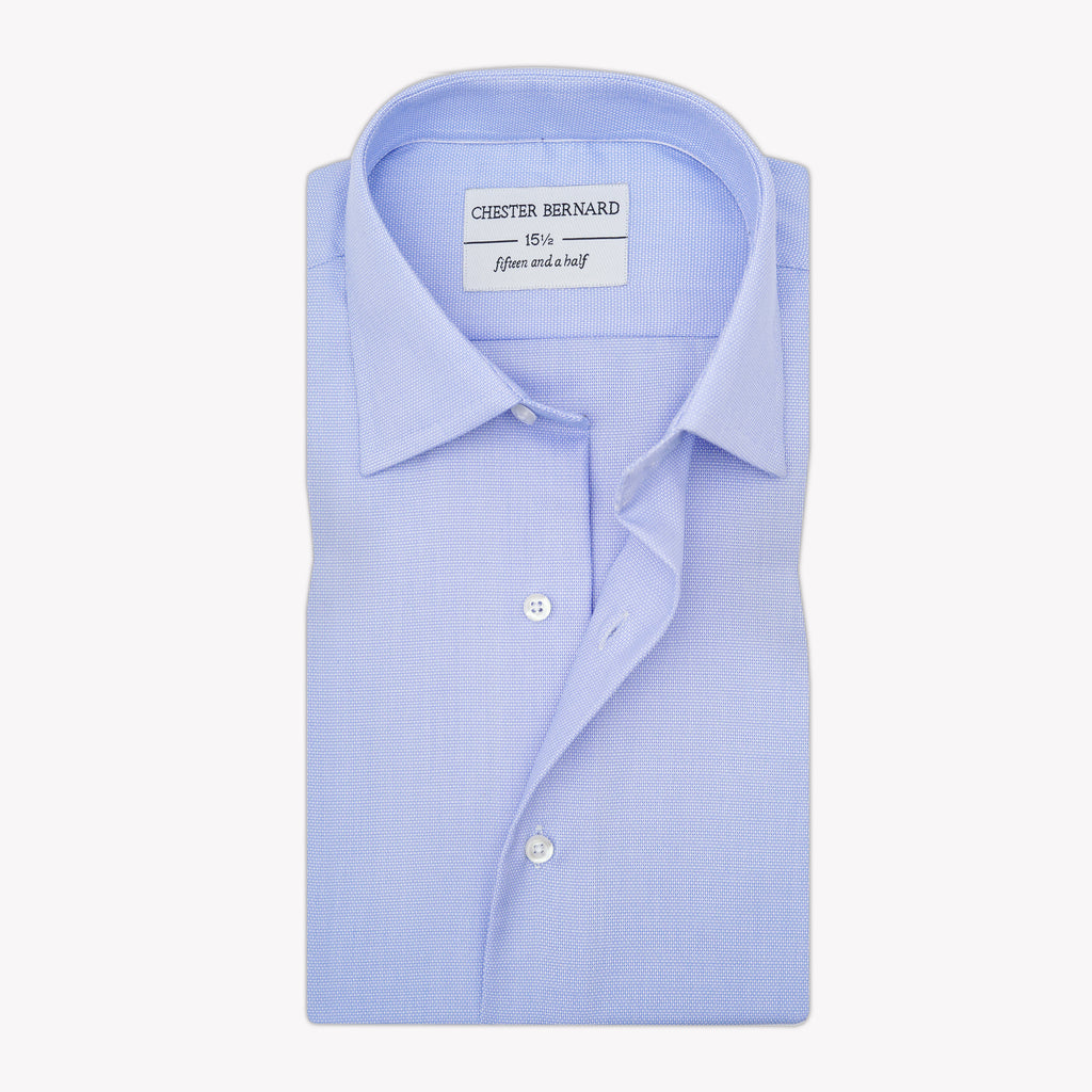 Classic Light Blue Textured Dress Shirt OL-633