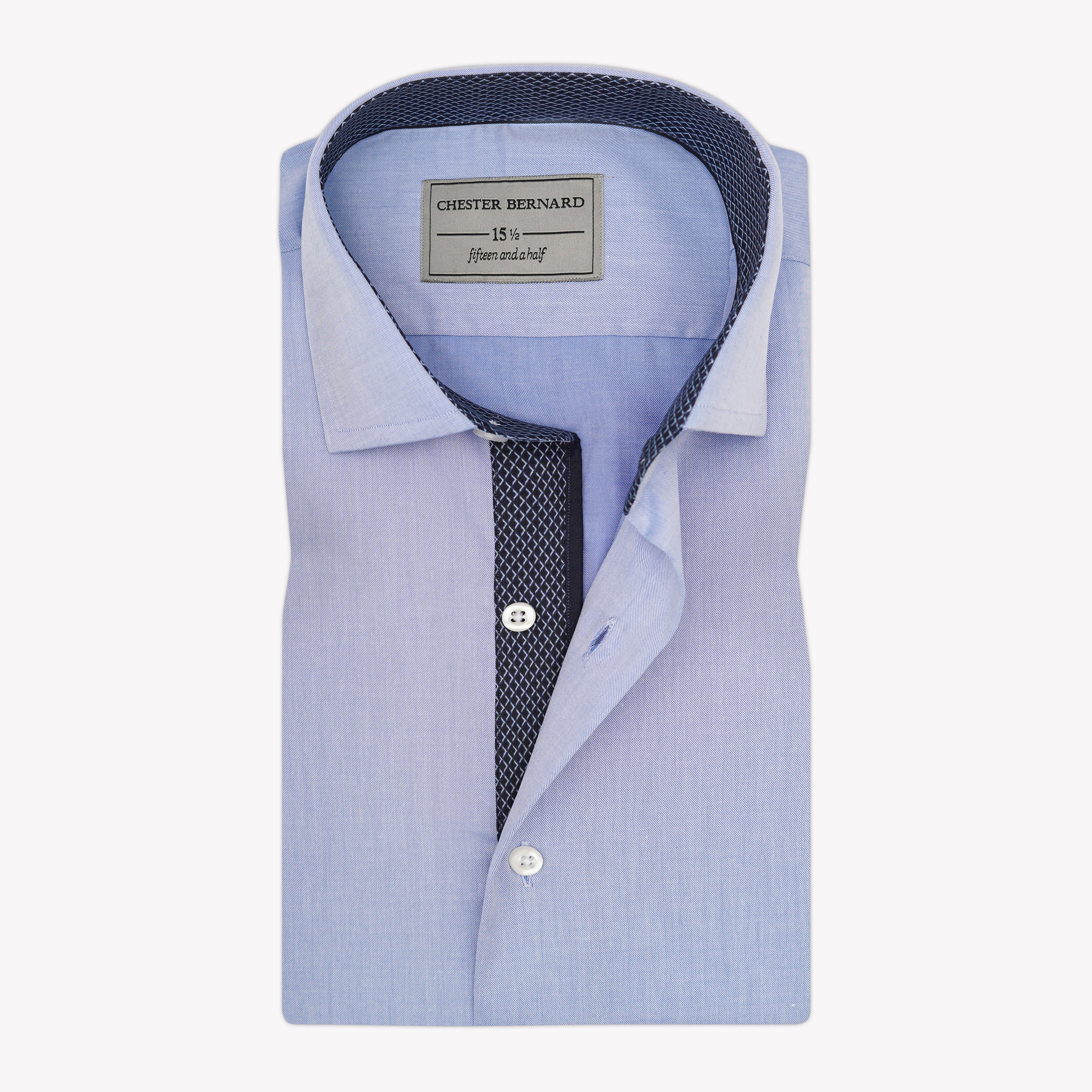 Light Blue Inlay Placket Shirt