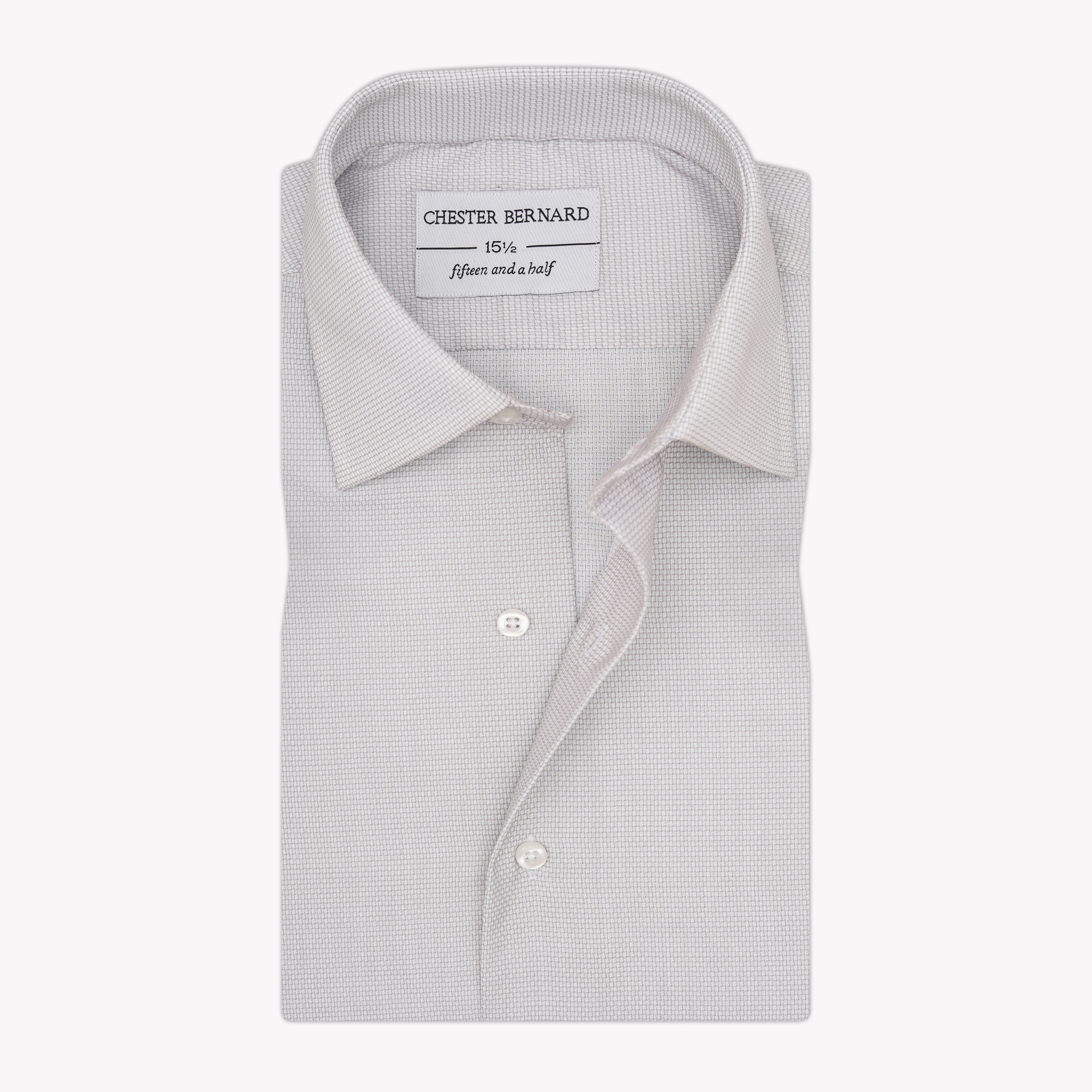 Classic Light Grey Textured Shirt