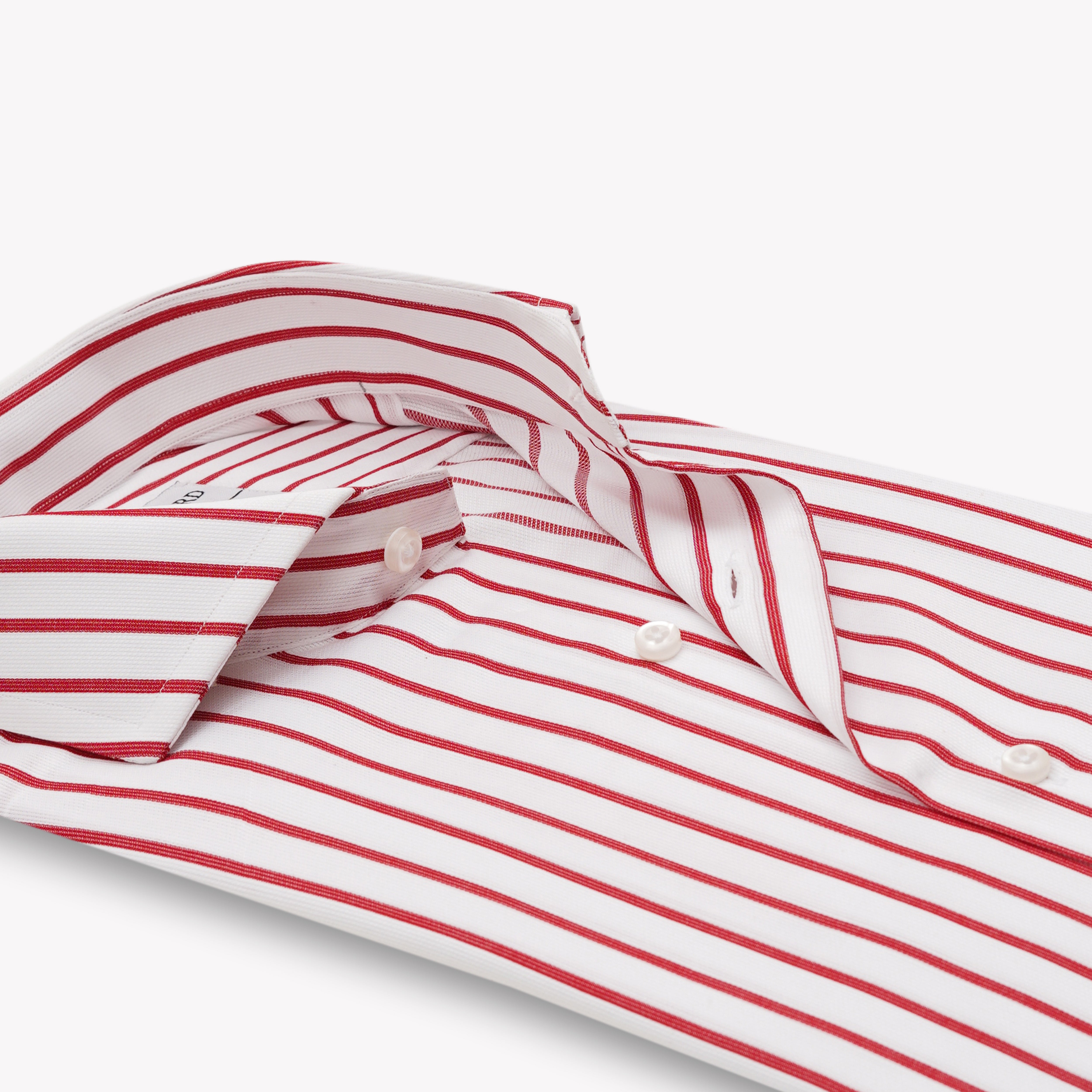 White & Red Vertical Stripe Formal Shirt