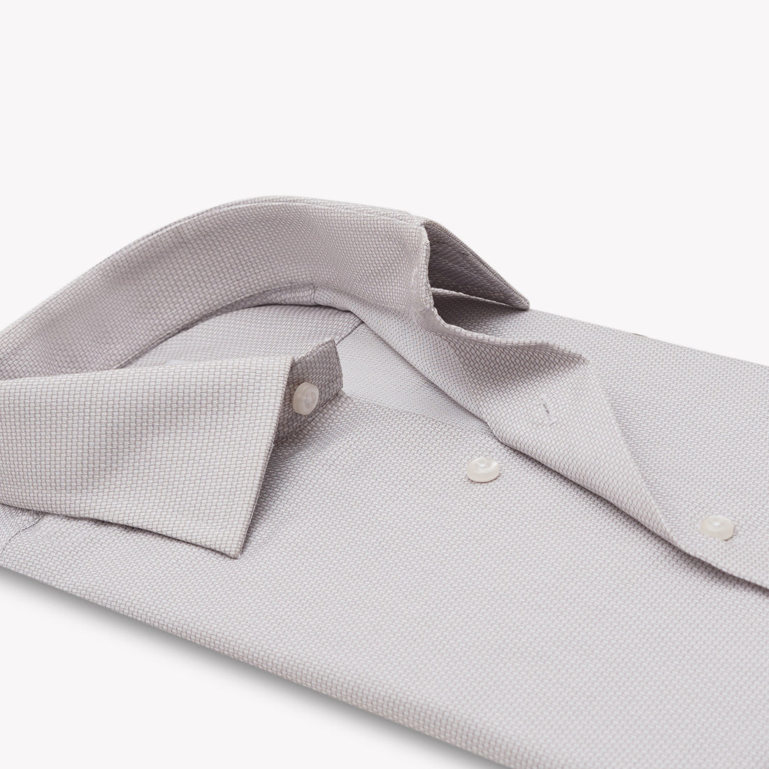 Classic Light Grey Textured Formal Shirt