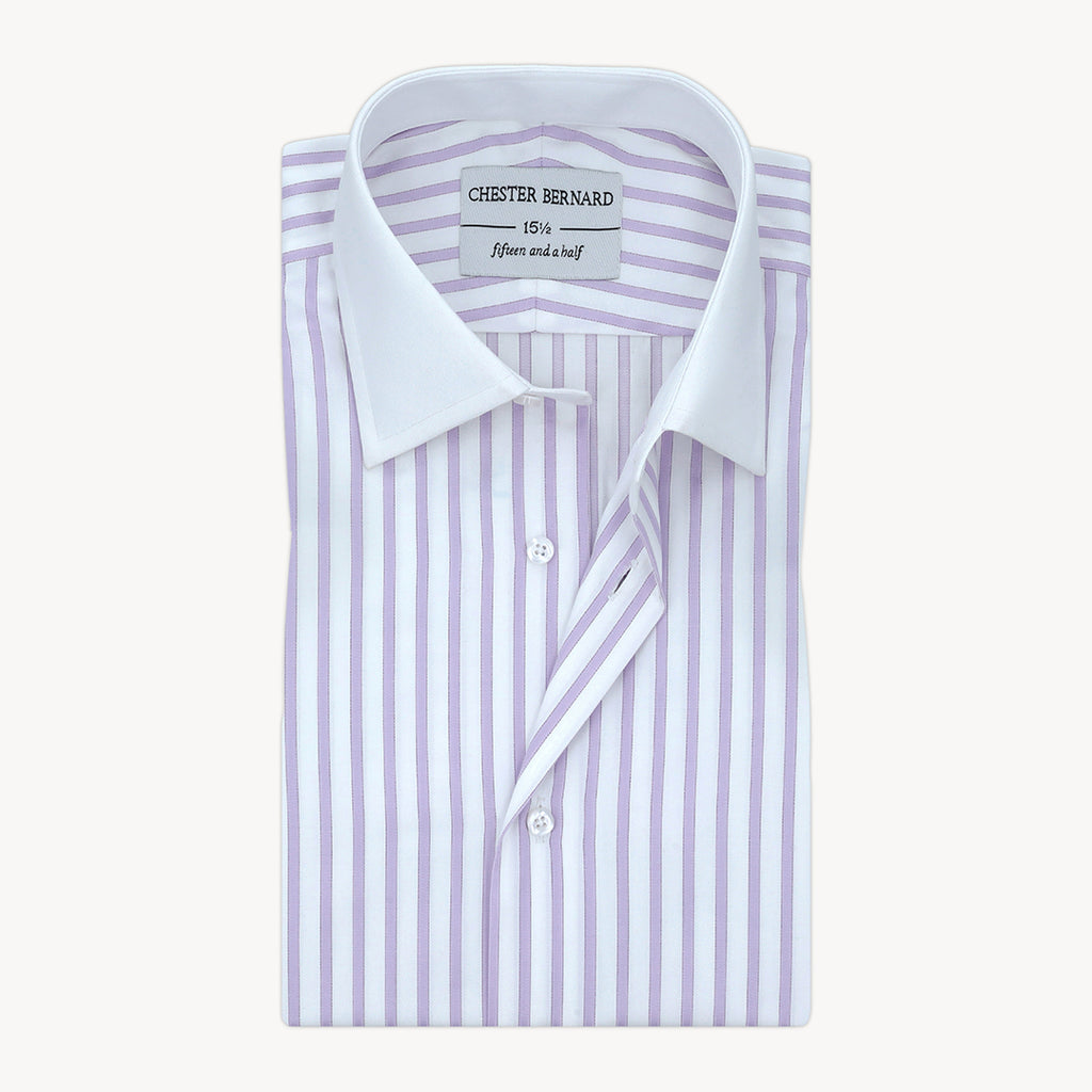 Purple Bengal Stripes Formal Shirt For Men 1