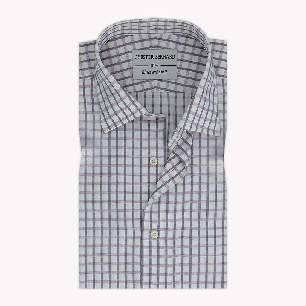 Purple & Grey Checks Casual Shirt For Mens 1