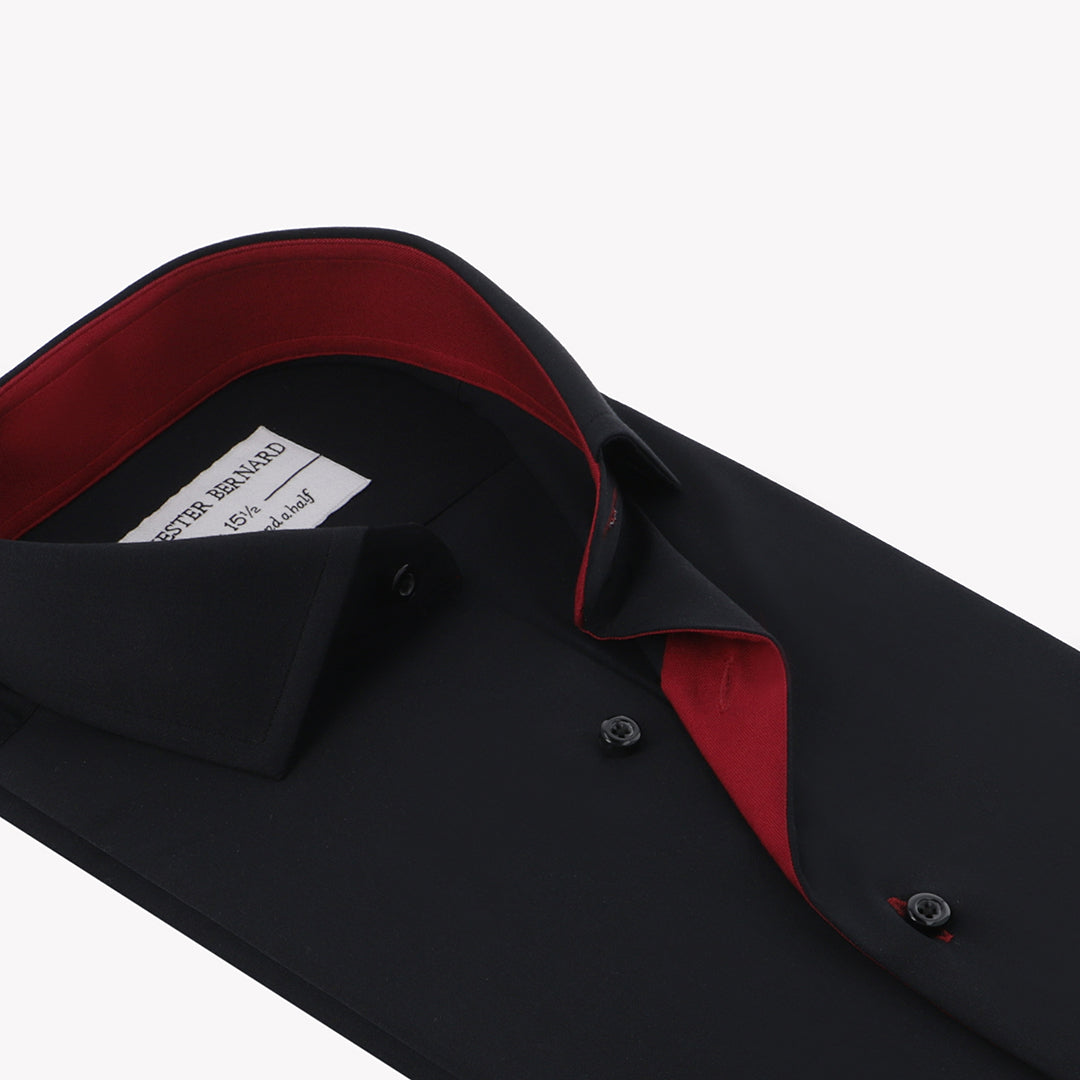 Red Edge Black Cotton Casual Shirt For Mens 2