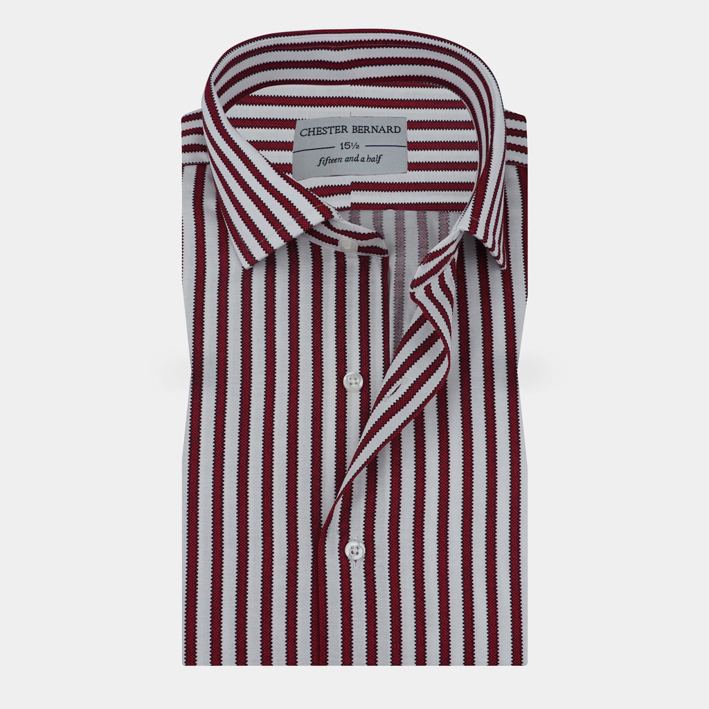 Maroon & White Regal Stripes Shirt OL-617