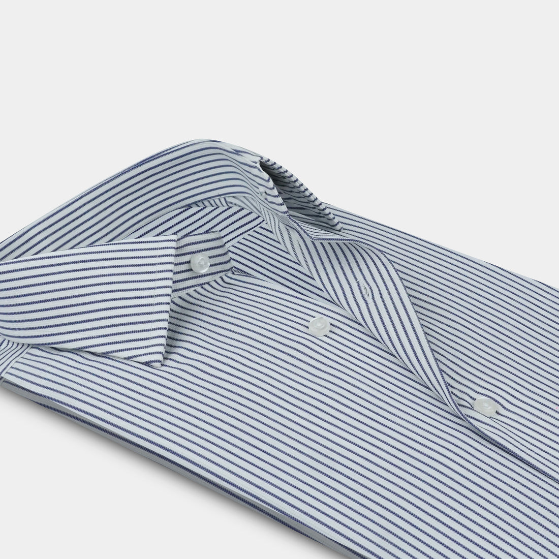 Classic White & Navy Pinstripe Formal Shirt OL-600