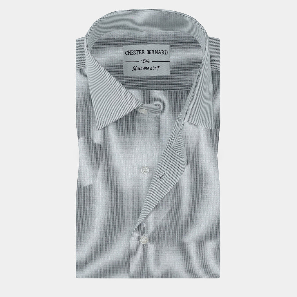 Grey Micro-Check Formal Dress Shirt OL-630