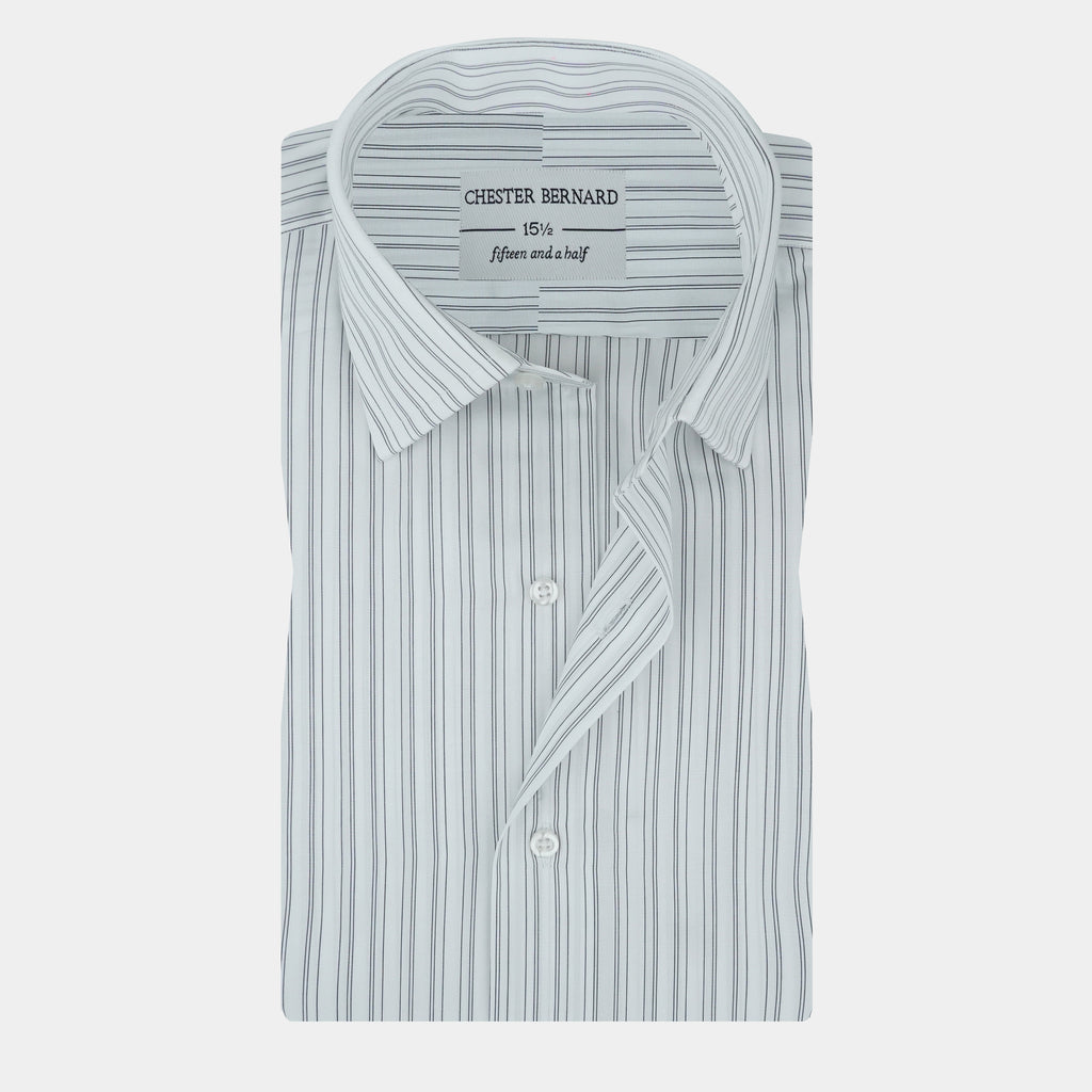 Classic White Pinstripe Formal Shirt OL-612