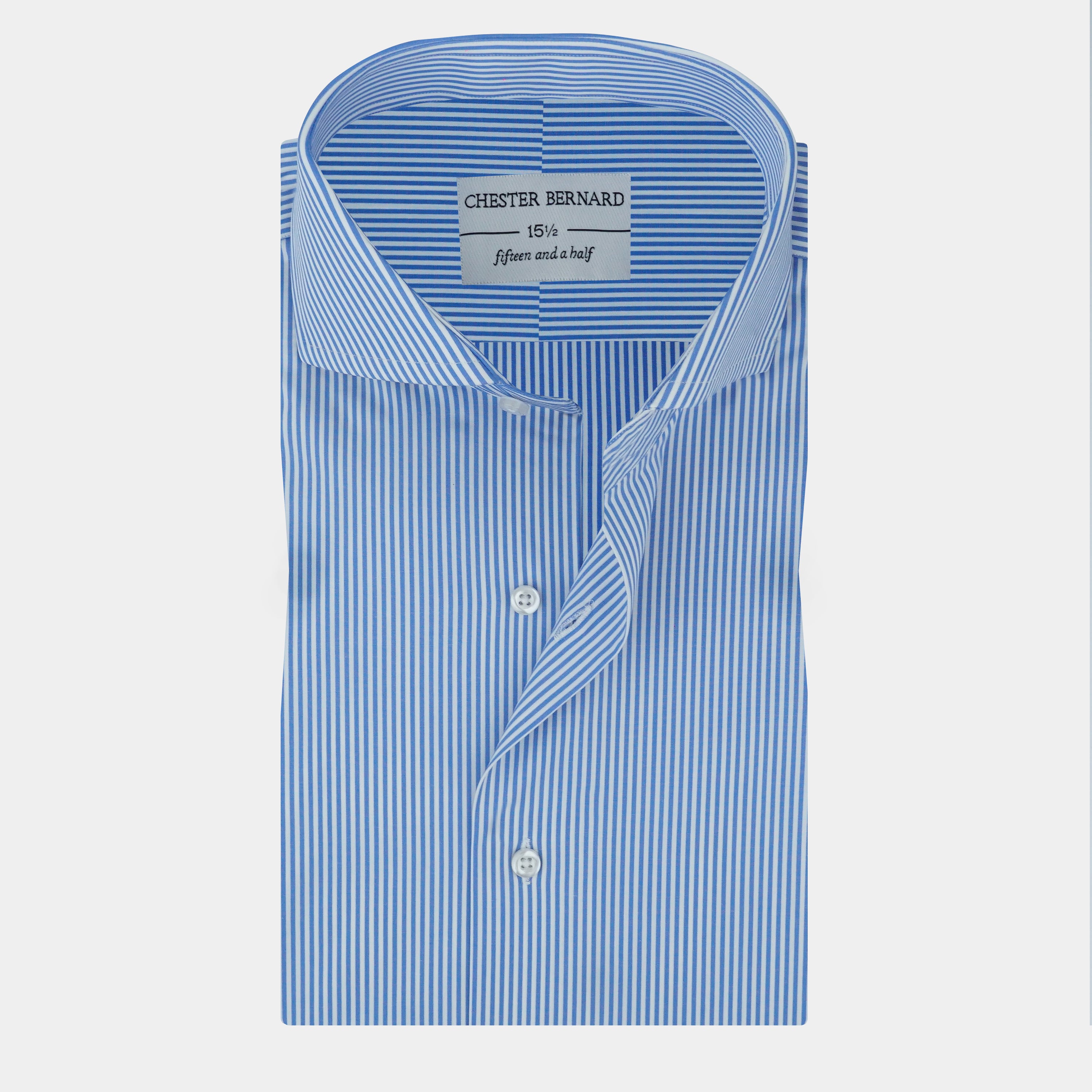 Azure Pinstripe Classic Premium Cotton Shirt OL-618