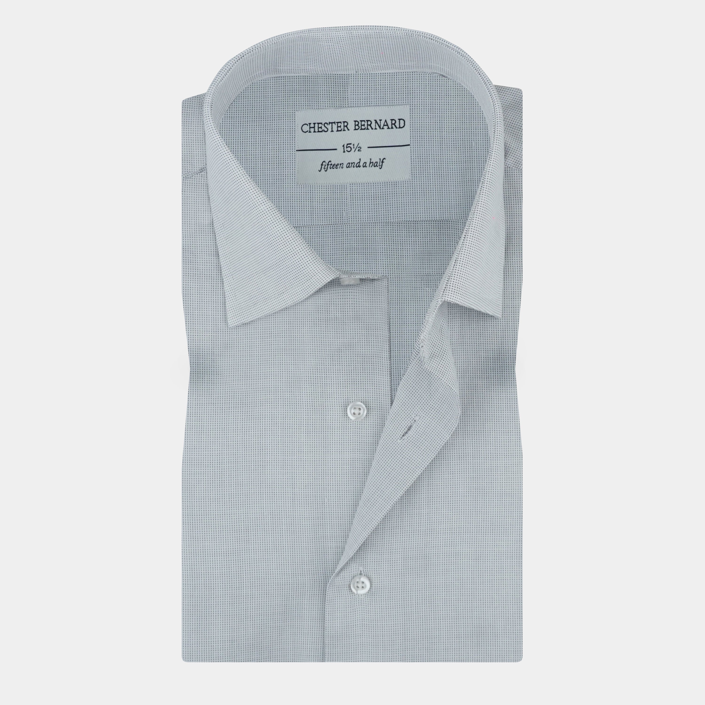Light Grey Micro-Texture Egyptian Cotton Formal Shirt OL-634