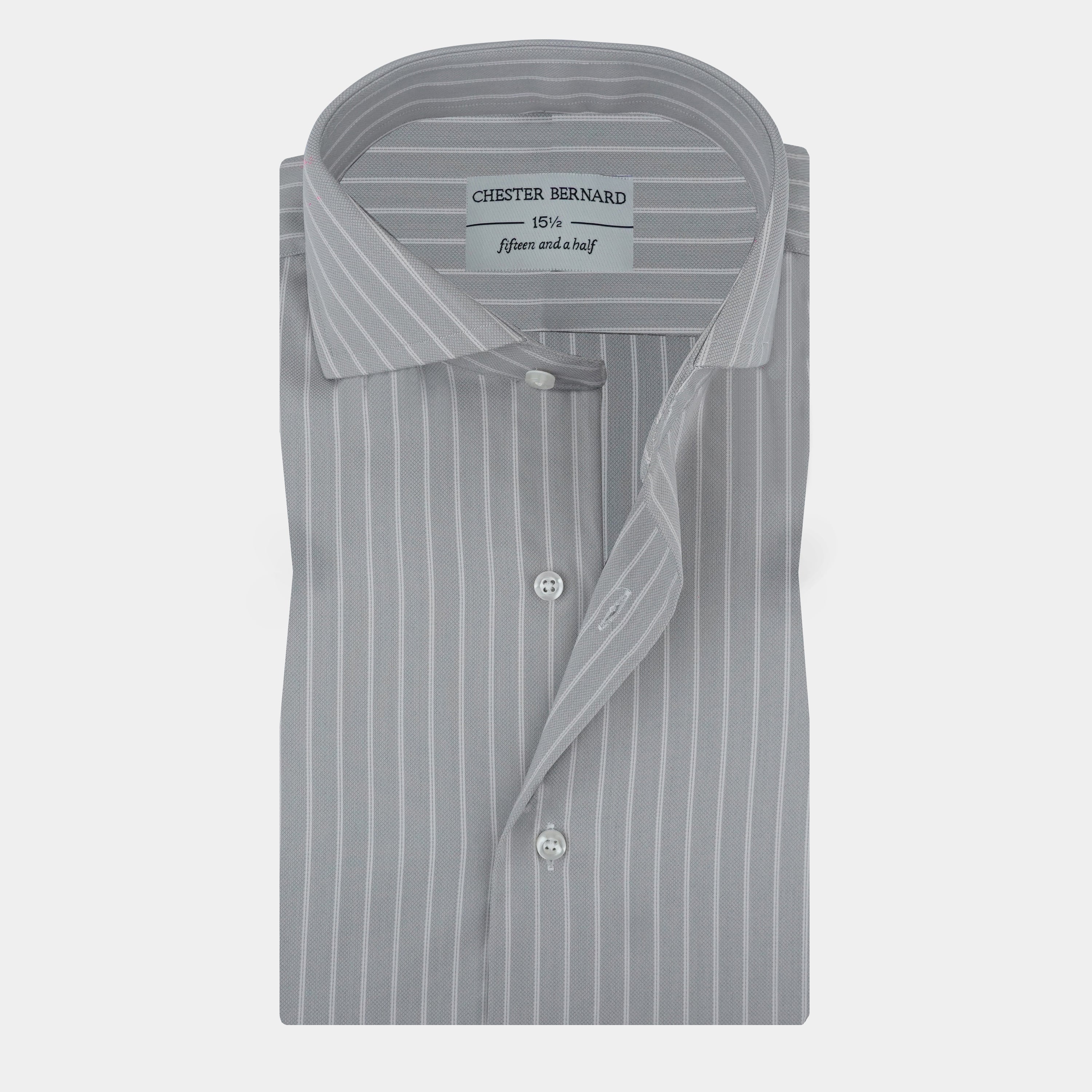 Silver Grey Pinstripe Formal Shirt