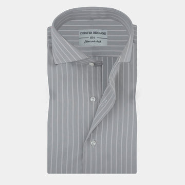 Silver Grey Pinstripe Formal Shirt