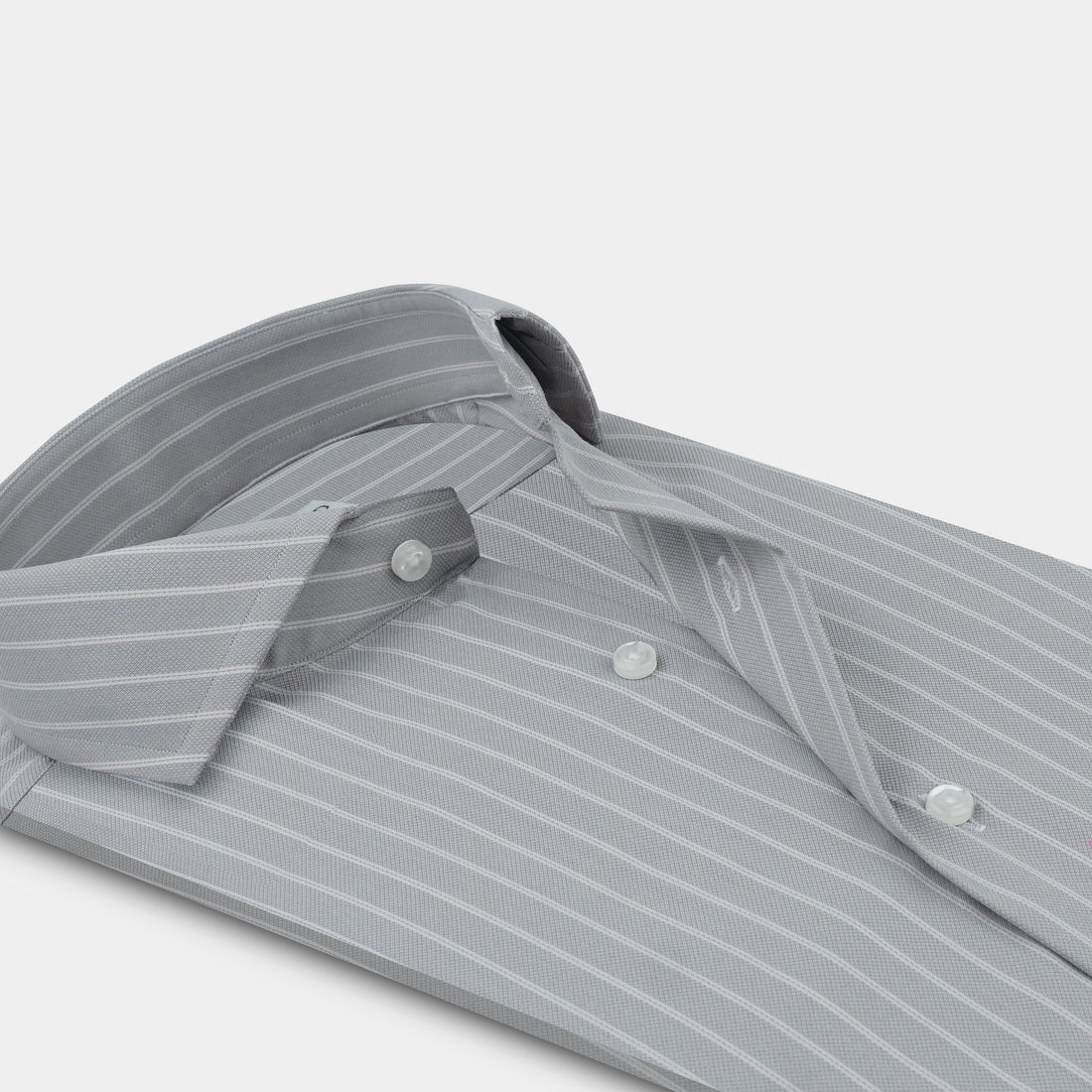 Silver Grey Pinstripe Formal Shirt
