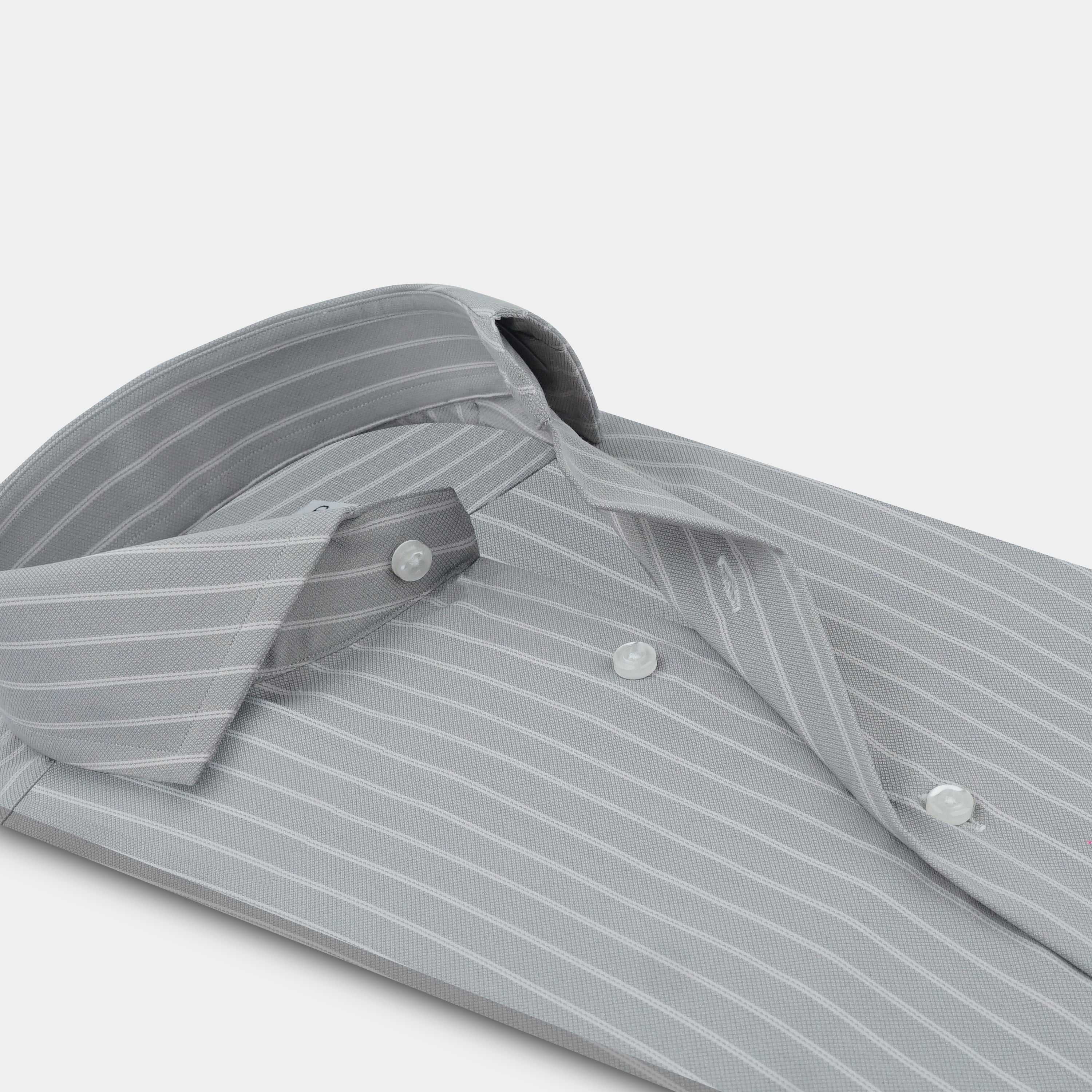 Silver Grey Pinstripe Formal Shirt