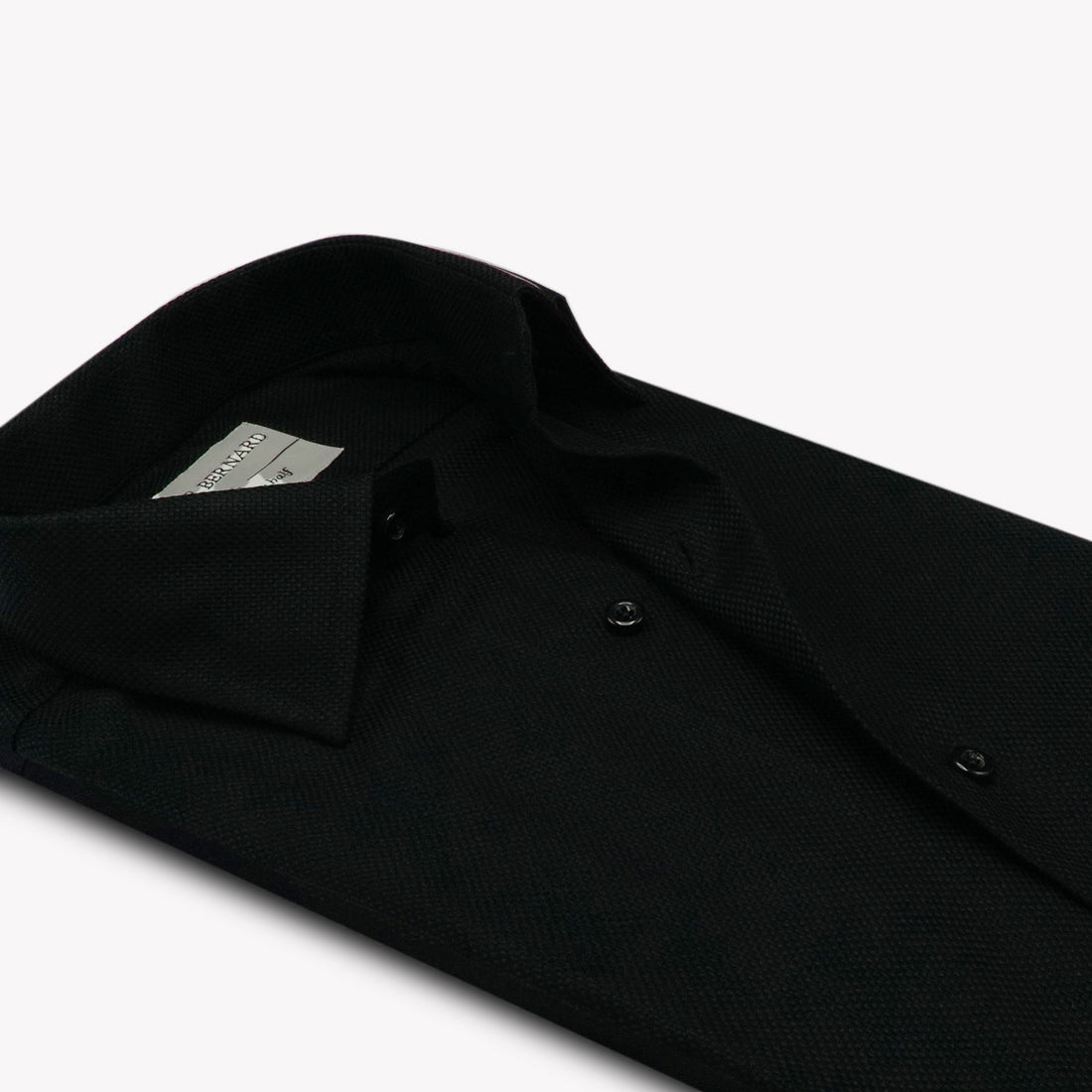 Black Jacquard Cotton Shirt OL-556
