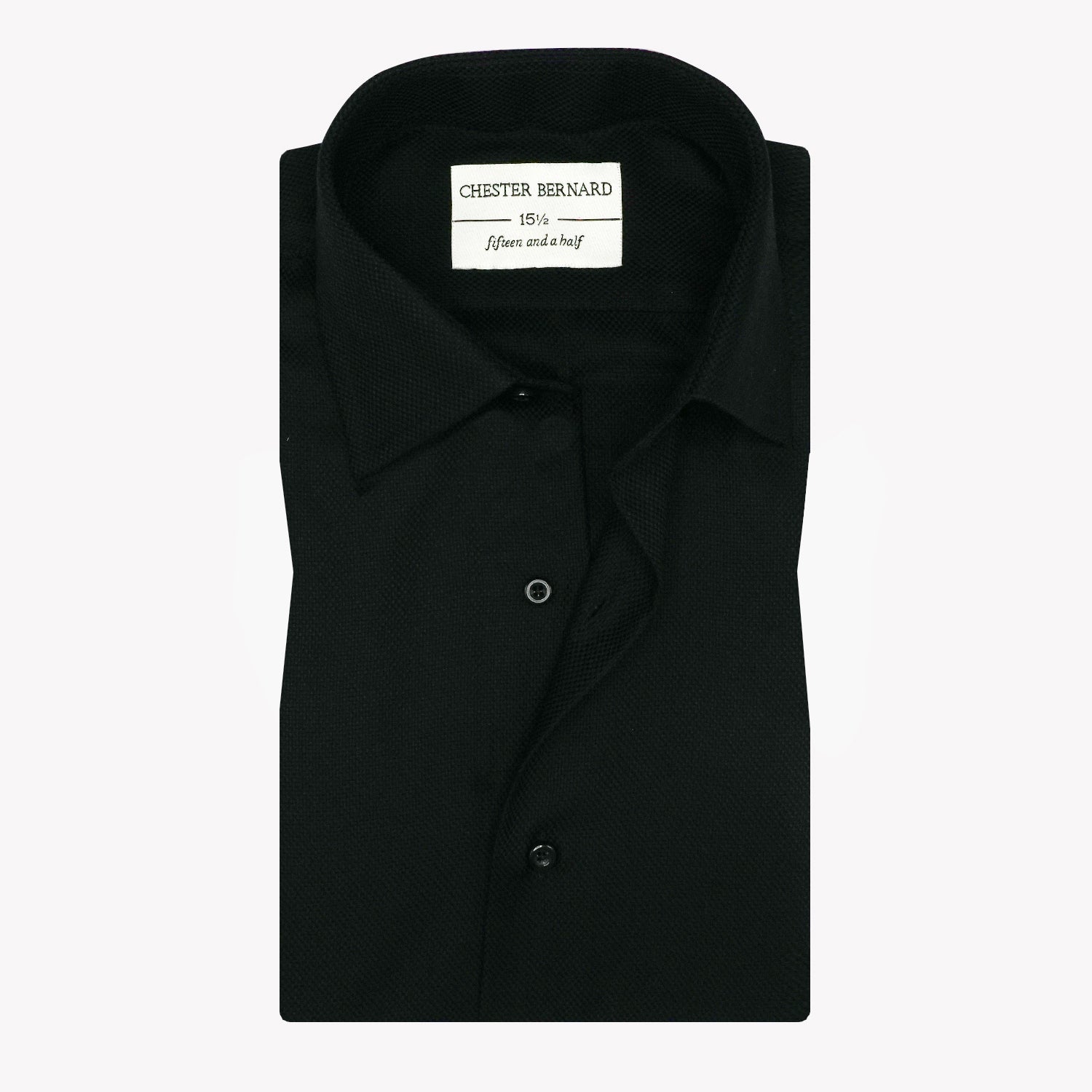 Black Jacquard Cotton Shirt OL-556