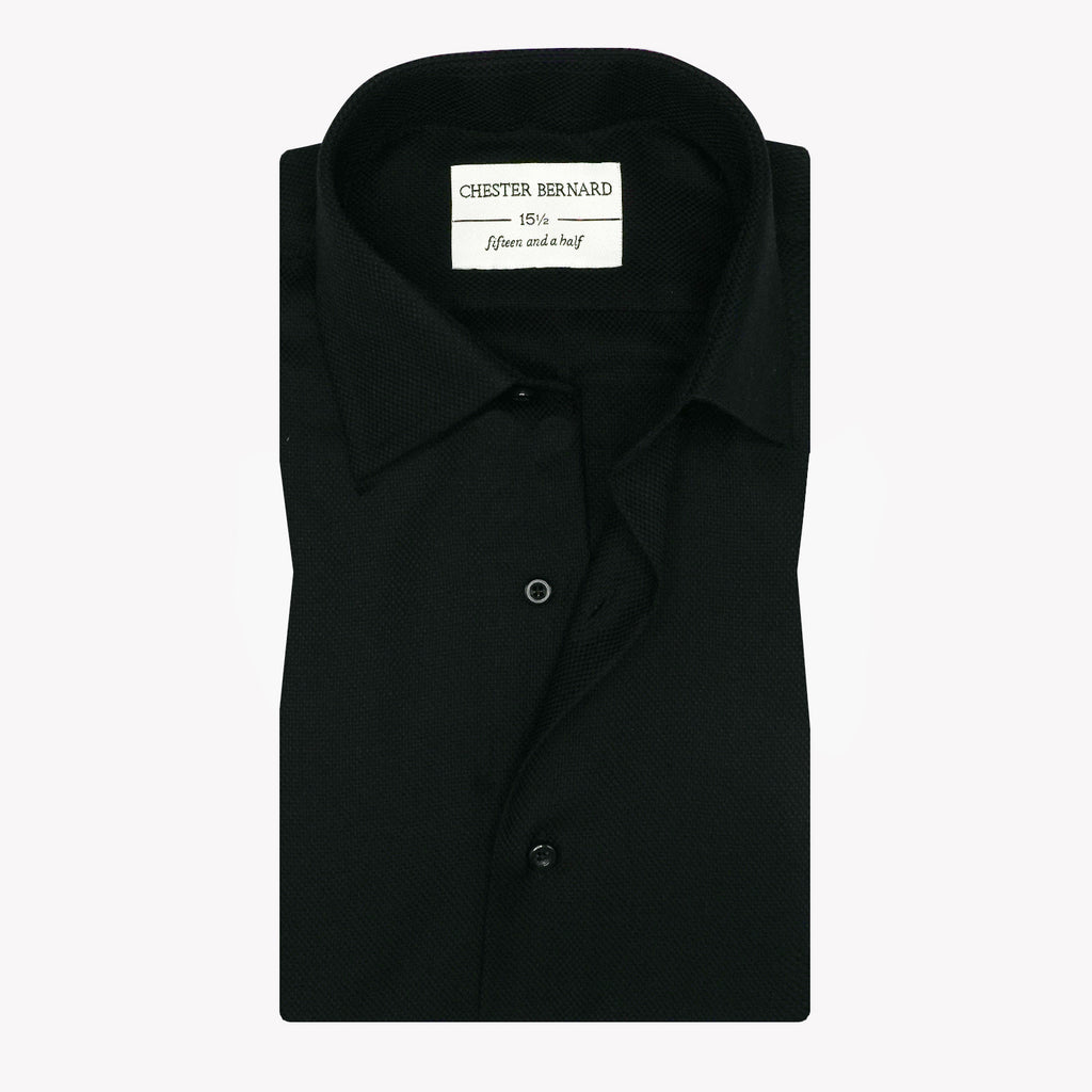 Black Jacquard Cotton Shirt OL-556