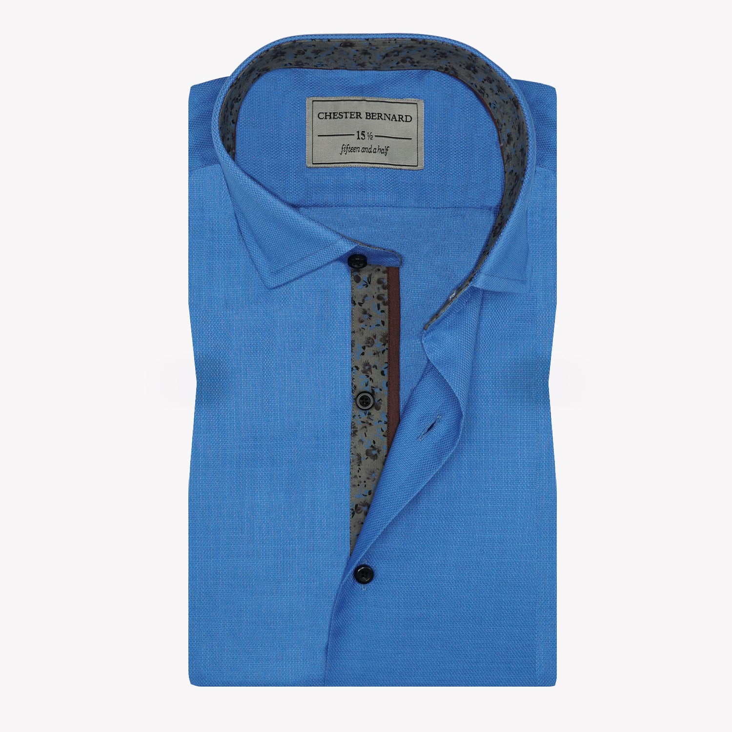 Azure Grace Blue Jacquard Shirt OL-558